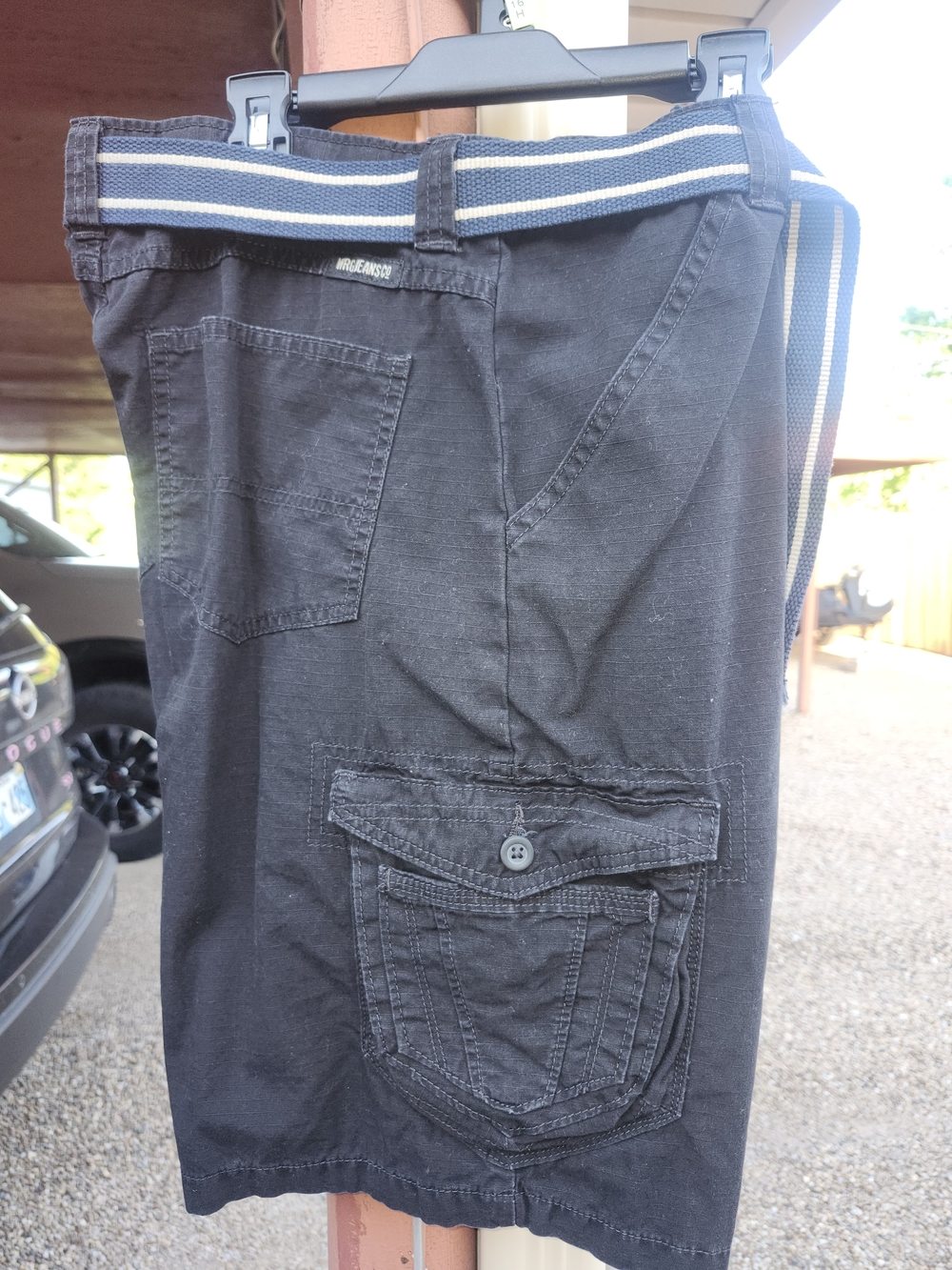 Wrangler Cargo Shorts with Striped Belt